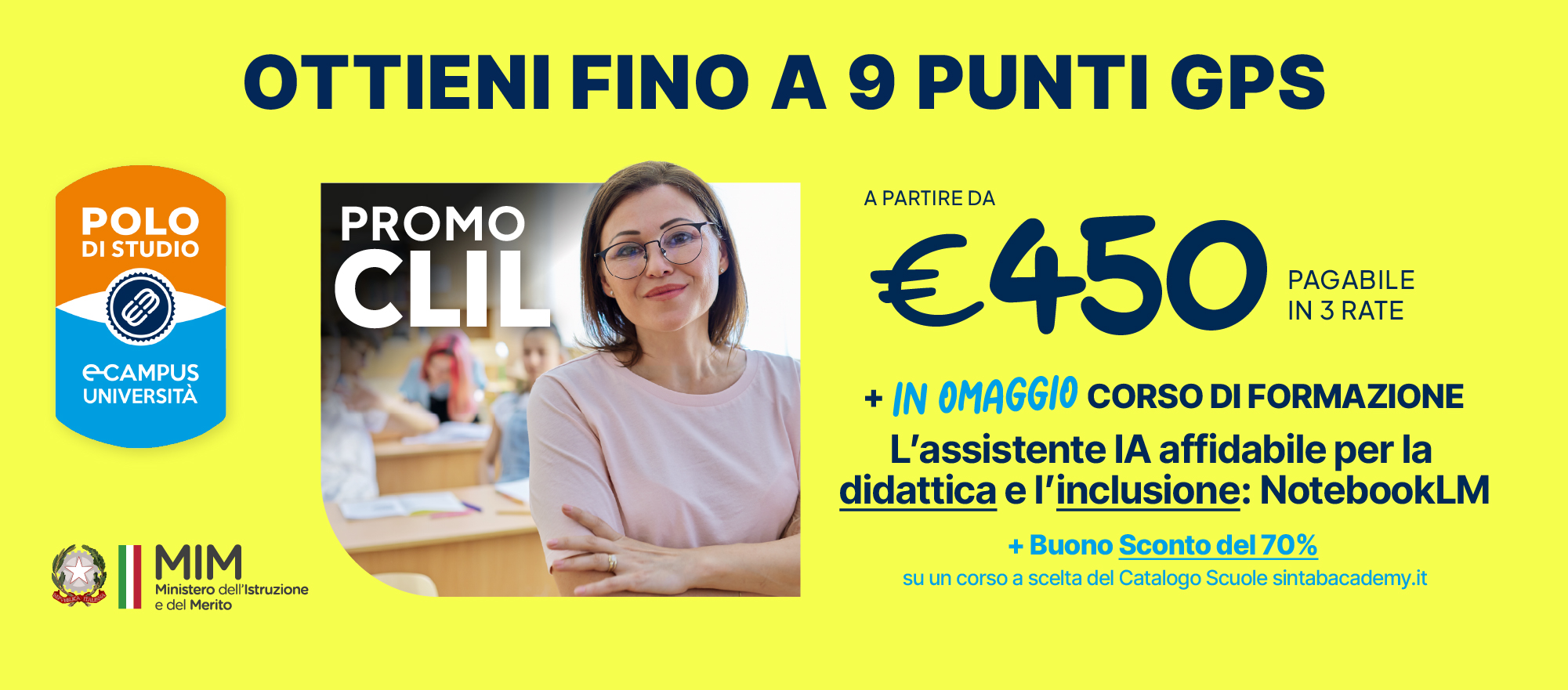 Promo CLIL fino a 9 Punti per le graduatorie GPS