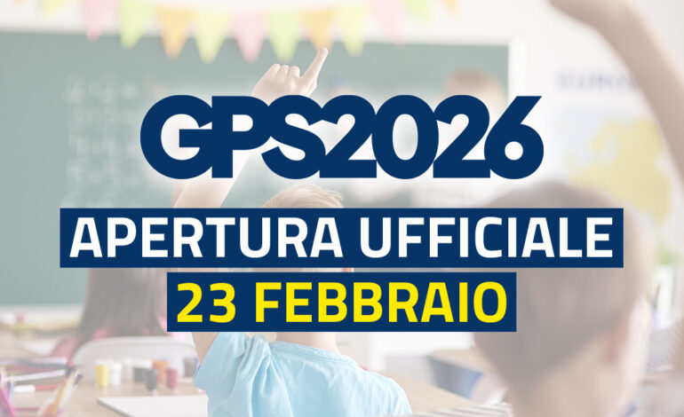 GPS 2026: domande al via dal 23 febbraio.